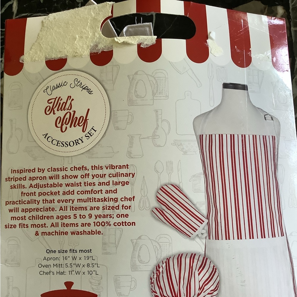 Handstand kitchen kids chef accessory apron set one 5-9 years